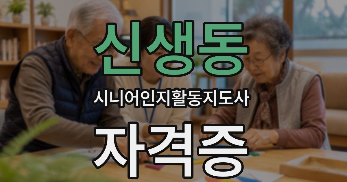 신생동 시니어인지활동지도사 자격증
