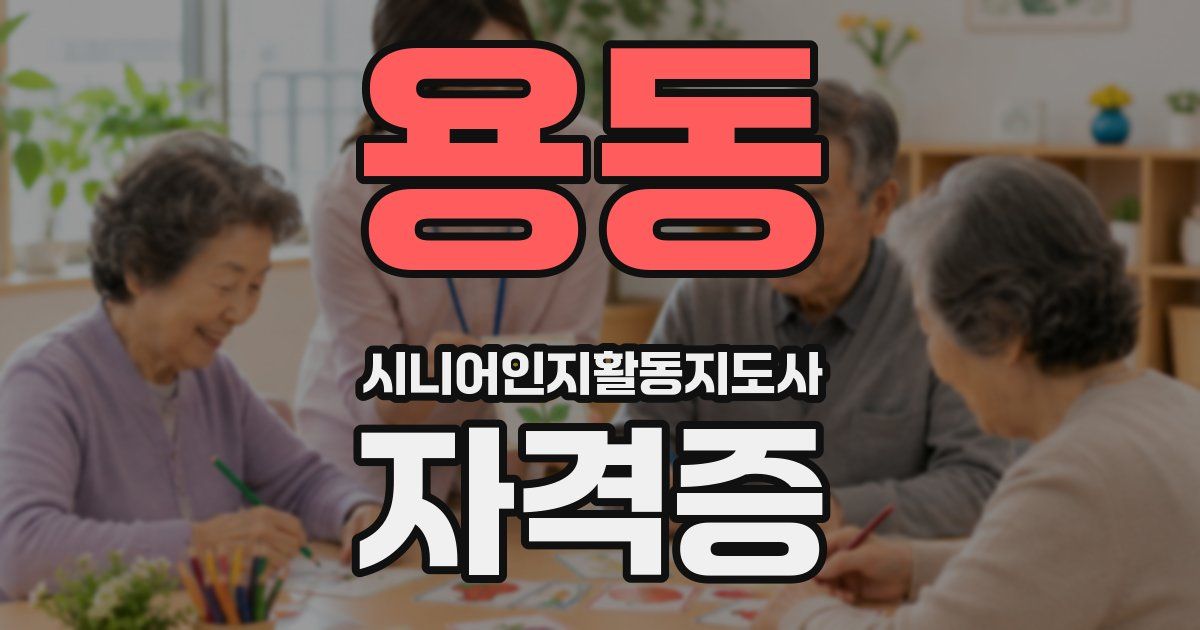용동 시니어인지활동지도사 자격증