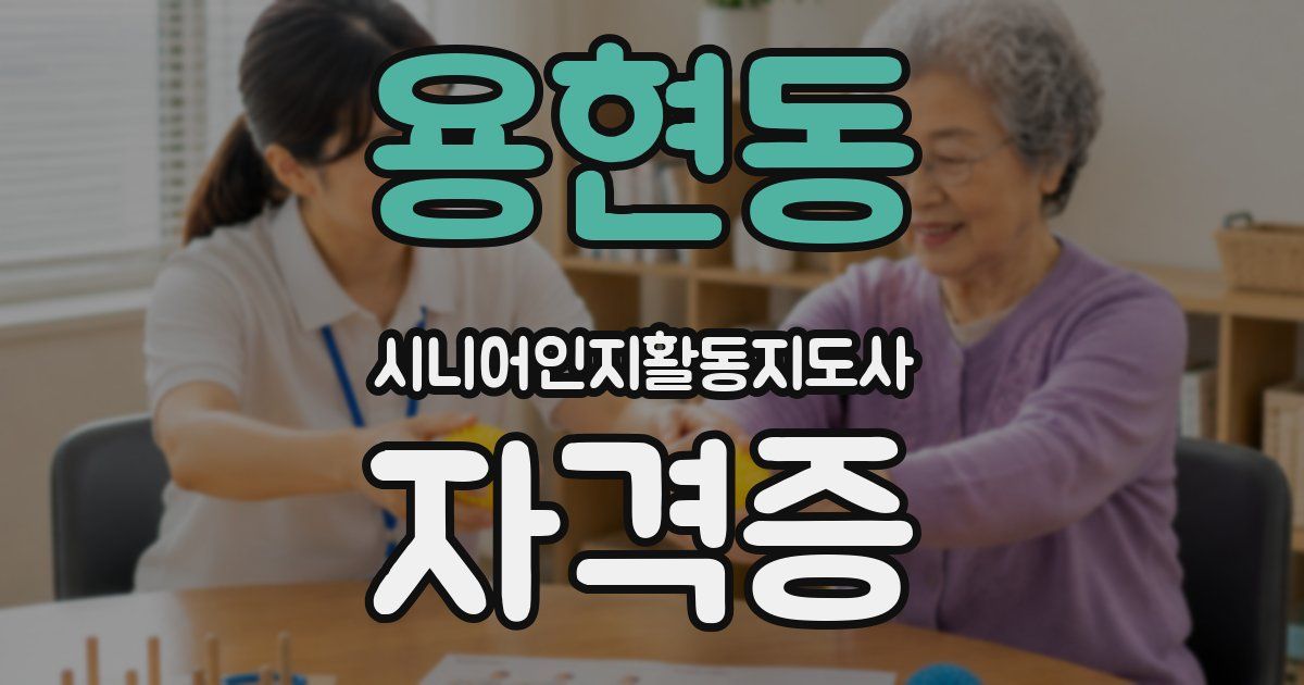 용현동 시니어인지활동지도사 자격증