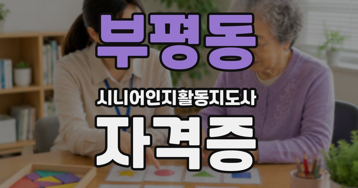 부평동 시니어인지활동지도사 자격증