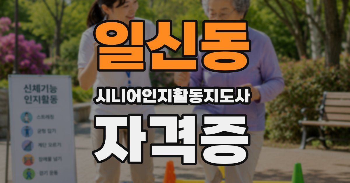 일신동 시니어인지활동지도사 자격증