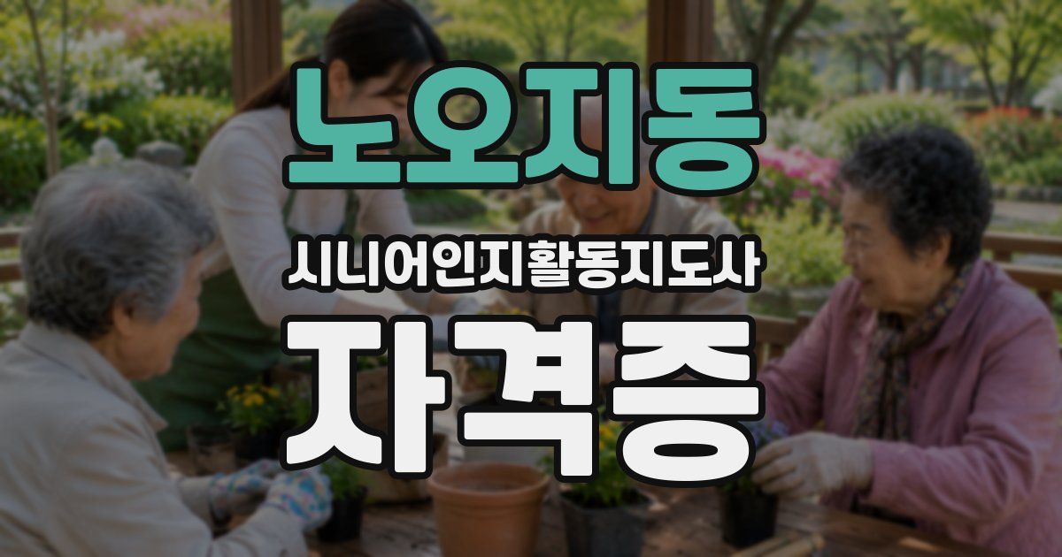 노오지동 시니어인지활동지도사 자격증