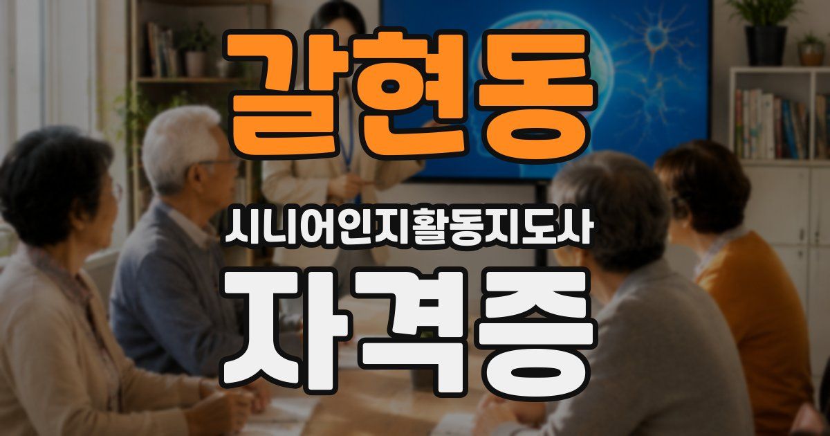 갈현동 시니어인지활동지도사 자격증