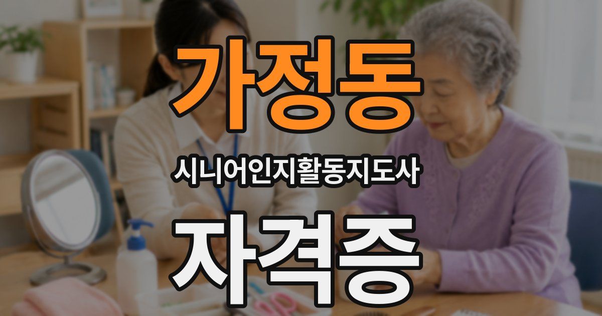 가정동 시니어인지활동지도사 자격증