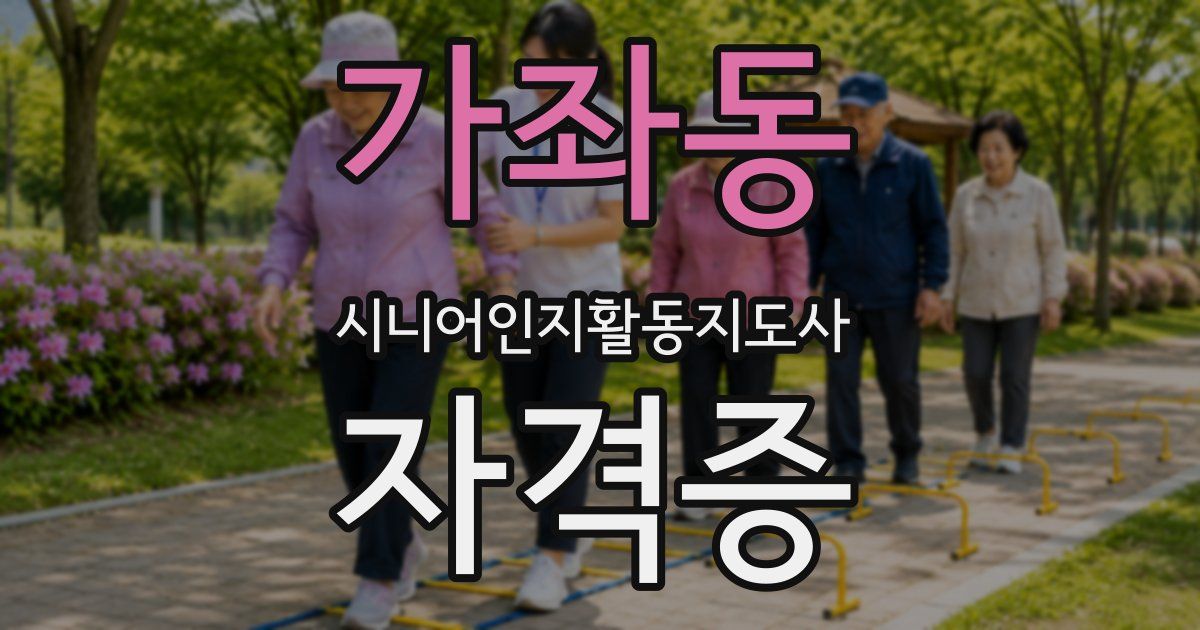 가좌동 시니어인지활동지도사 자격증