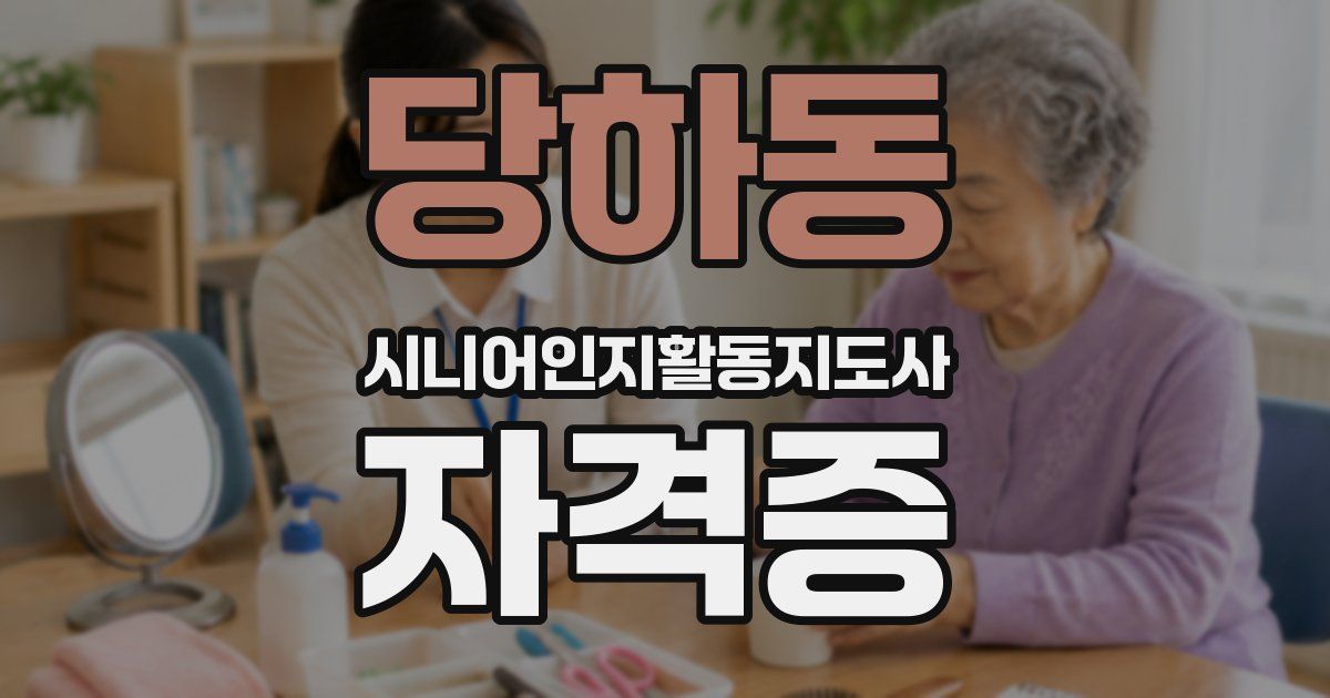당하동 시니어인지활동지도사 자격증