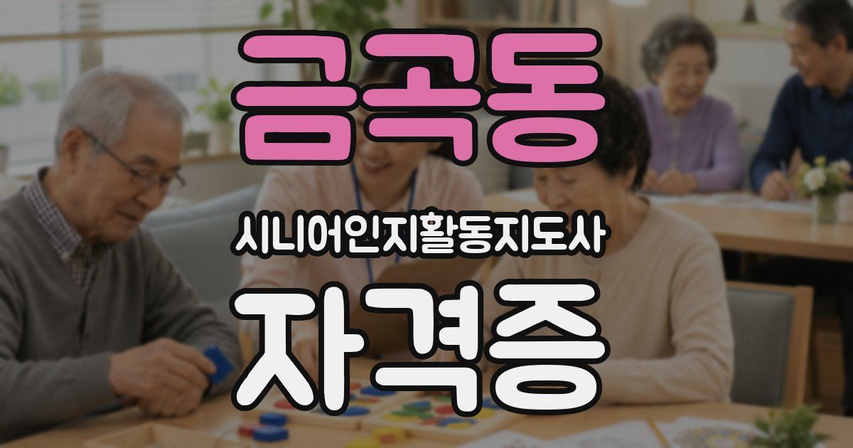 금곡동 시니어인지활동지도사 자격증