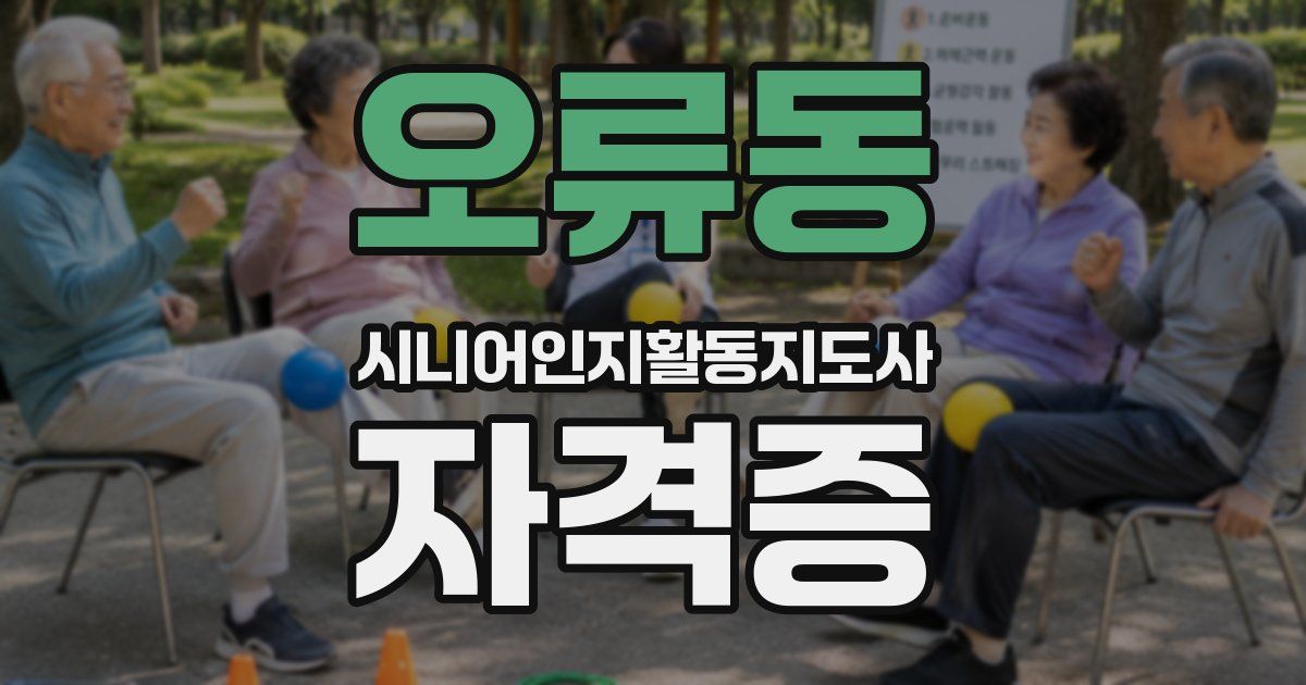 오류동 시니어인지활동지도사 자격증