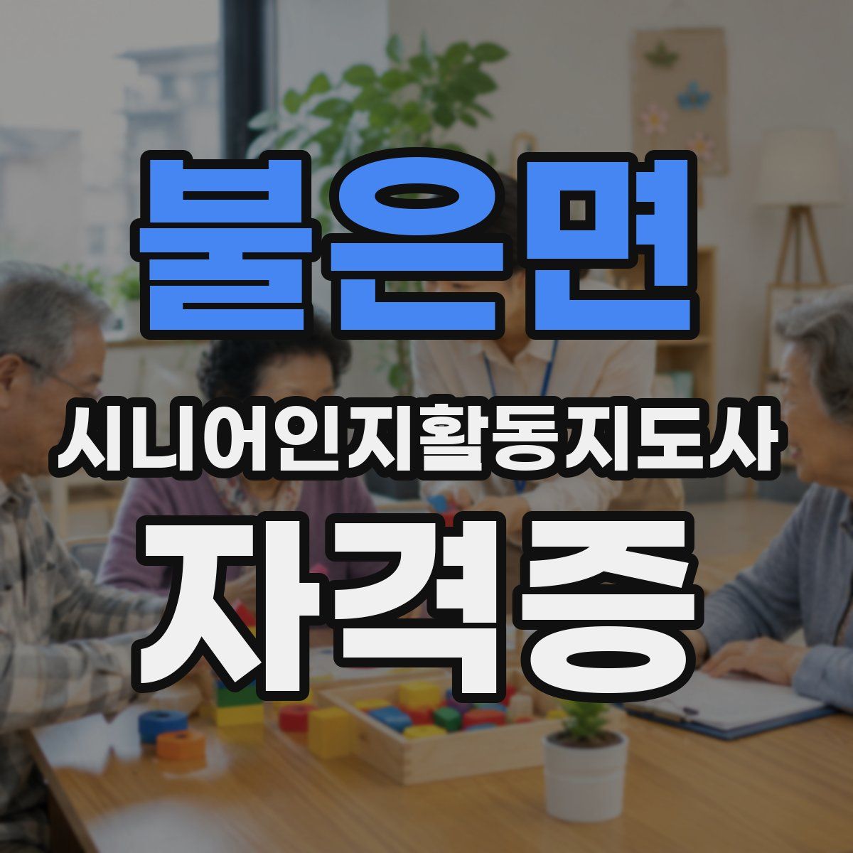 불은면 시니어인지활동지도사 자격증