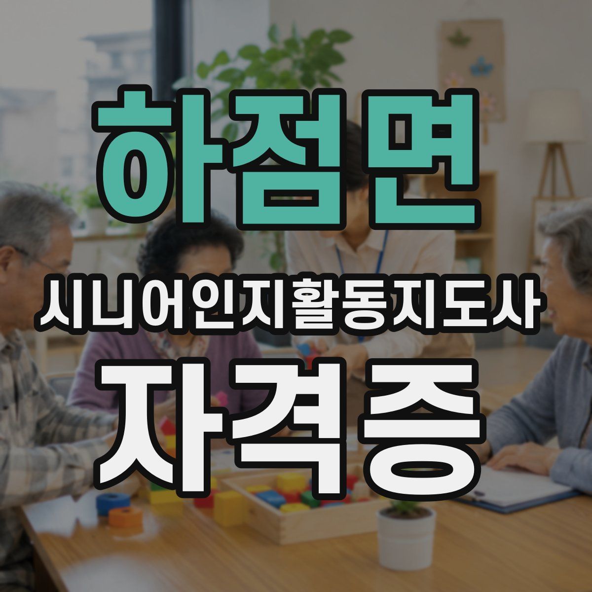 하점면 시니어인지활동지도사 자격증