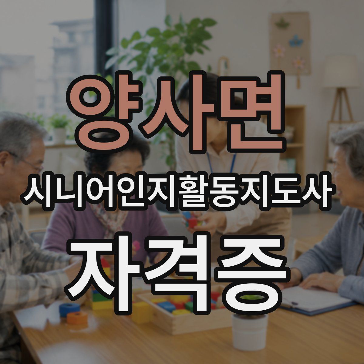 양사면 시니어인지활동지도사 자격증