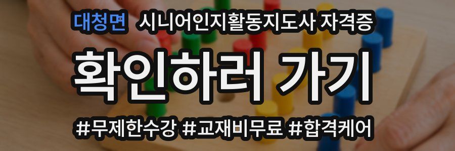 대청면 시니어인지활동지도사 자격증
