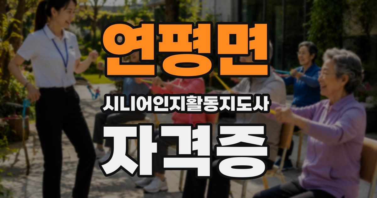 연평면 시니어인지활동지도사 자격증