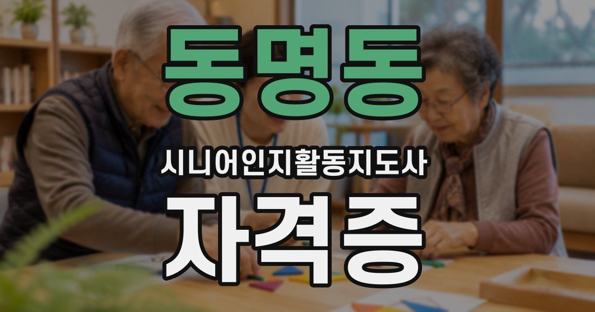 동명동 시니어인지활동지도사 자격증