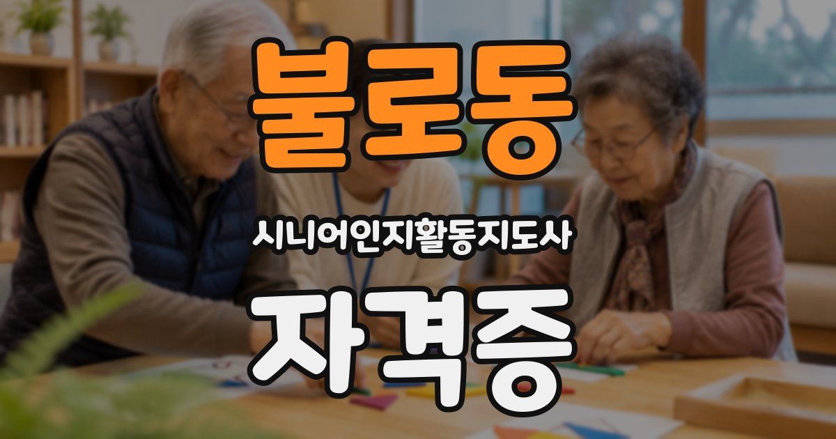 불로동 시니어인지활동지도사 자격증
