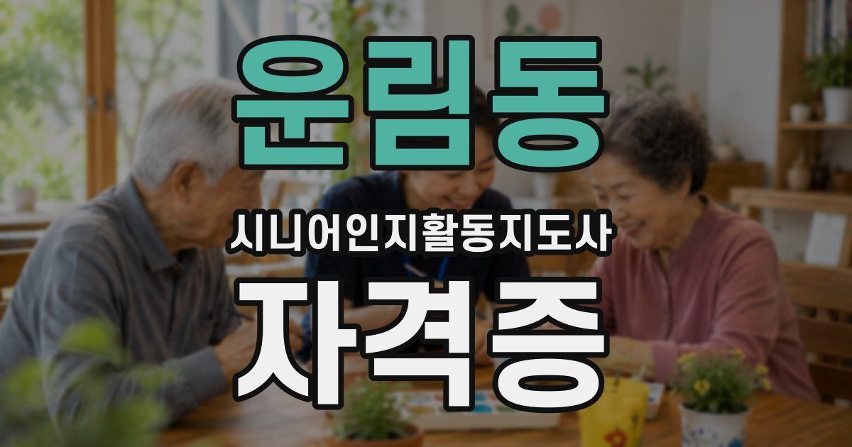 운림동 시니어인지활동지도사 자격증