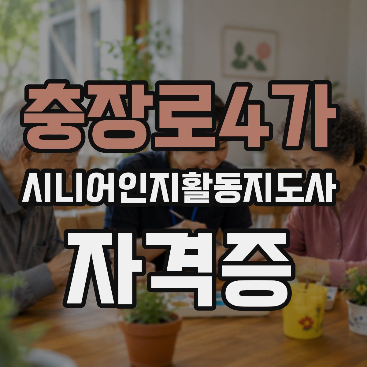 충장로4가 시니어인지활동지도사 자격증