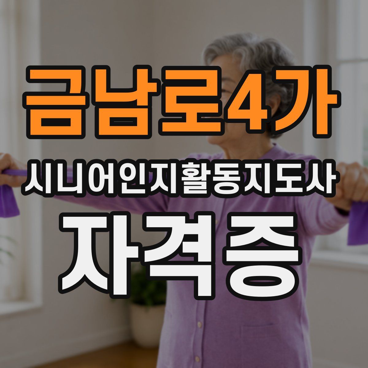 금남로4가 시니어인지활동지도사 자격증