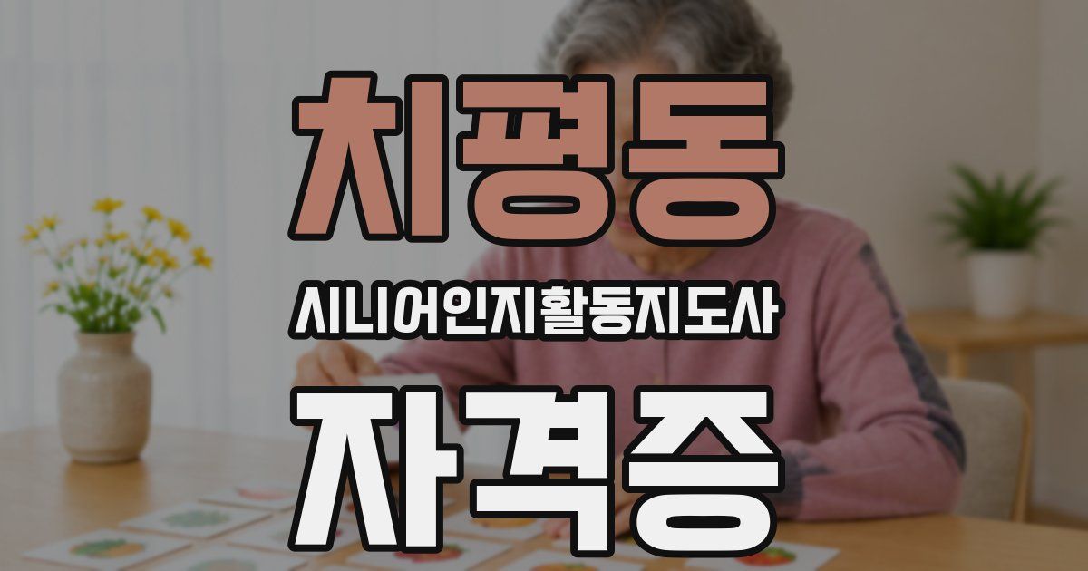 치평동 시니어인지활동지도사 자격증