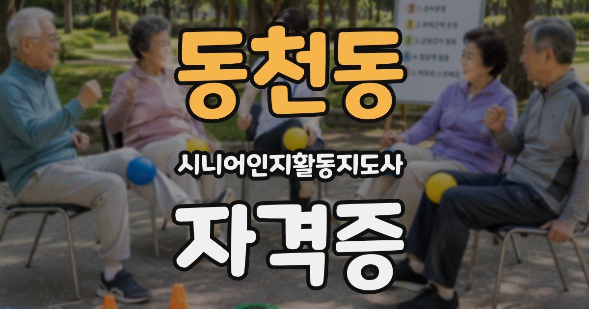 동천동 시니어인지활동지도사 자격증