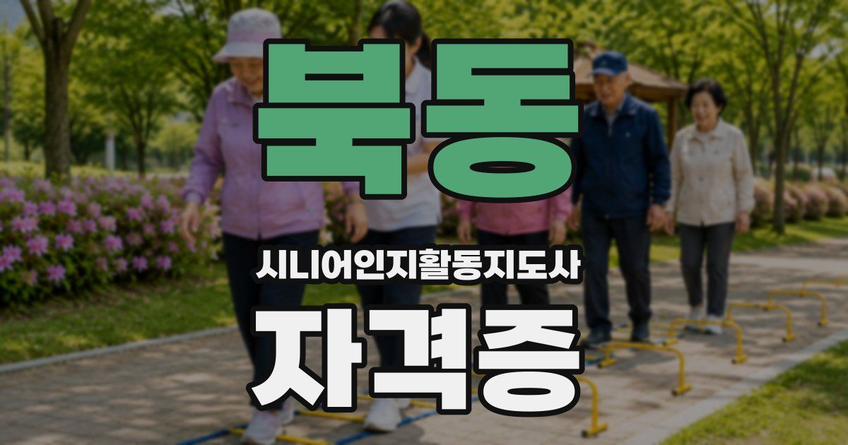 북동 시니어인지활동지도사 자격증