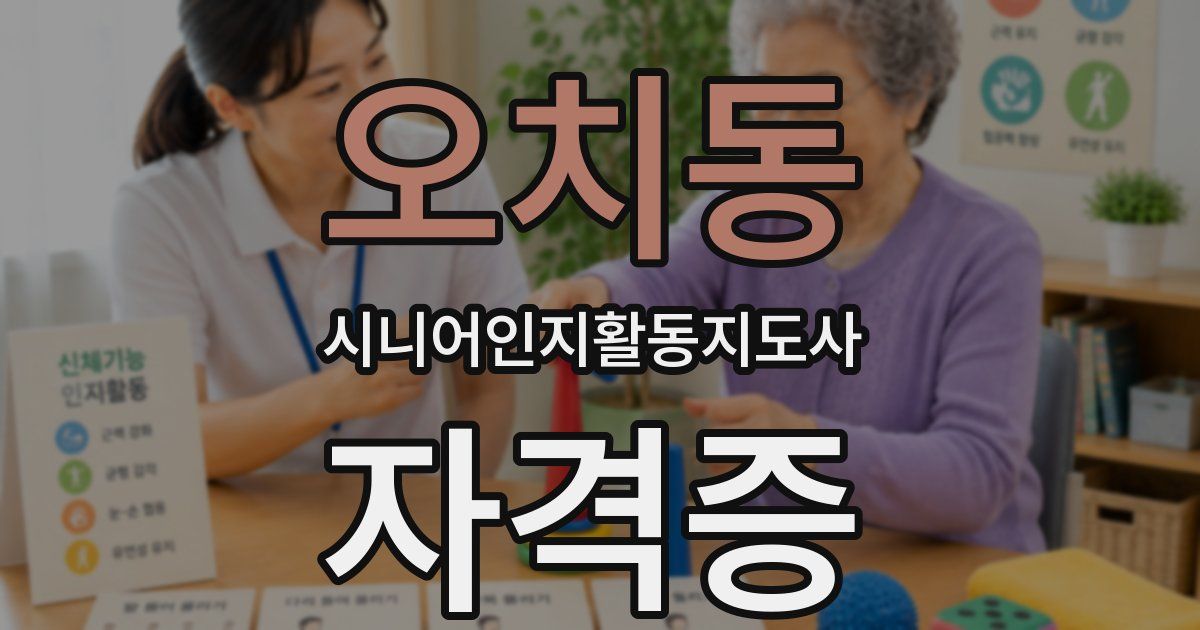 오치동 시니어인지활동지도사 자격증