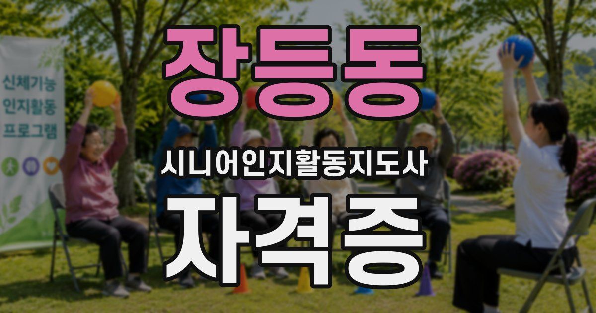 장등동 시니어인지활동지도사 자격증