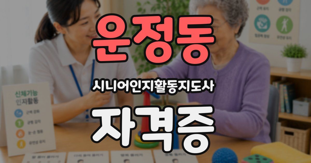 운정동 시니어인지활동지도사 자격증
