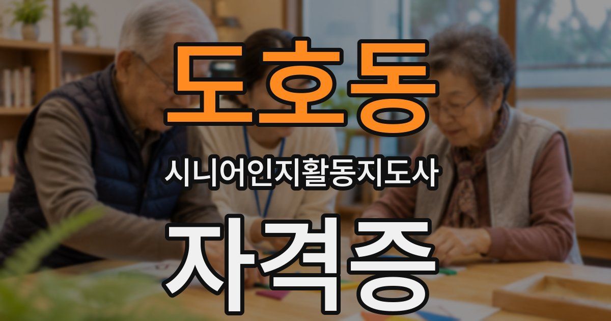 도호동 시니어인지활동지도사 자격증