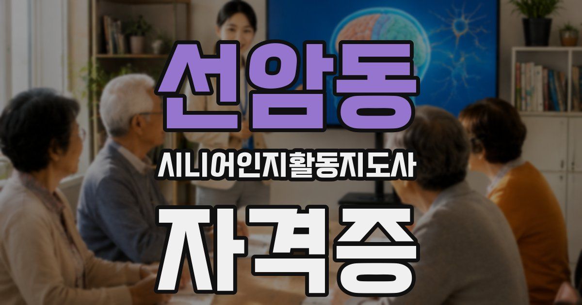 선암동 시니어인지활동지도사 자격증