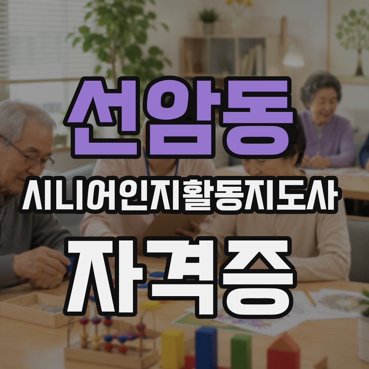 선암동 시니어인지활동지도사 자격증
