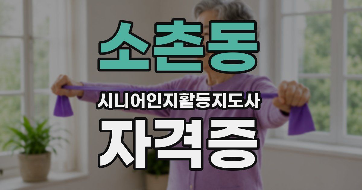 소촌동 시니어인지활동지도사 자격증