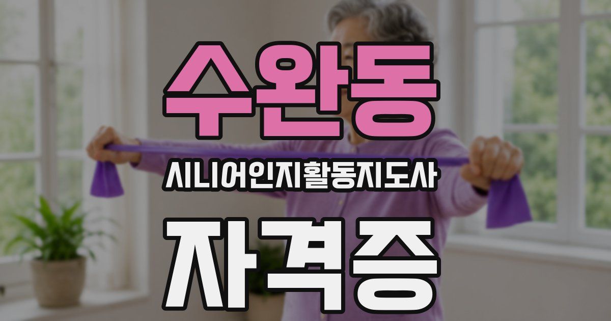 수완동 시니어인지활동지도사 자격증