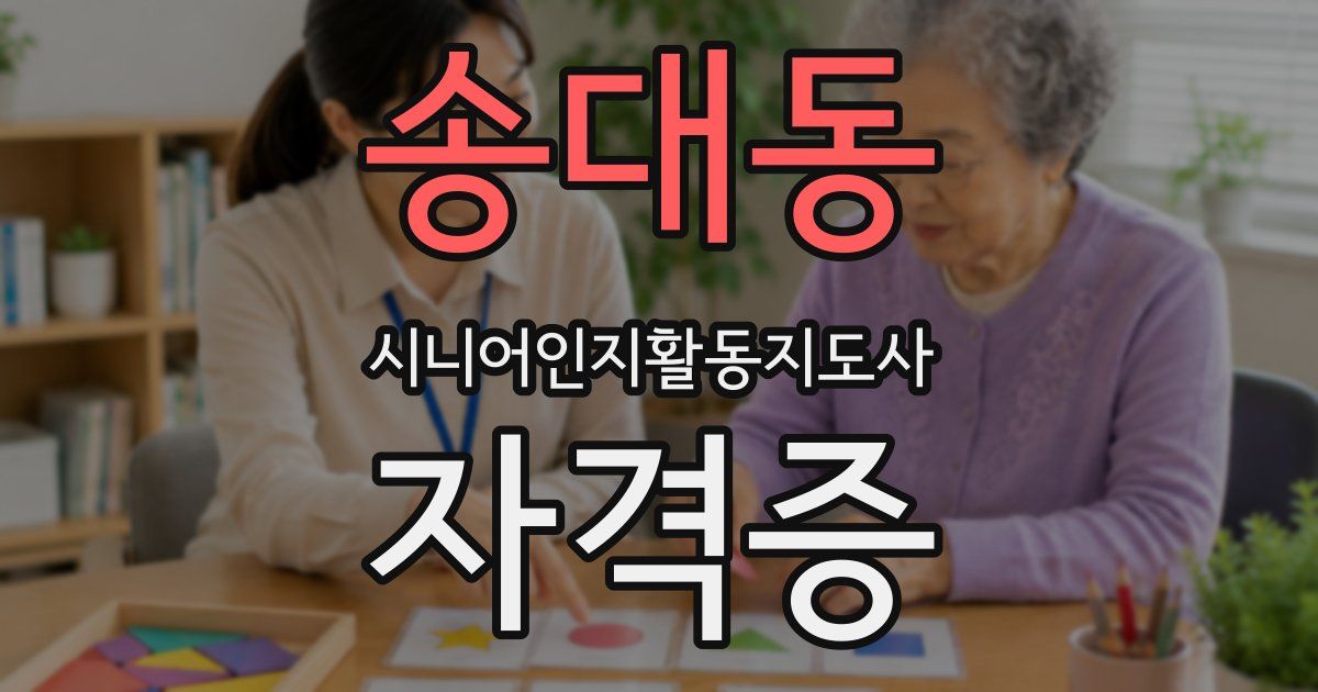 송대동 시니어인지활동지도사 자격증
