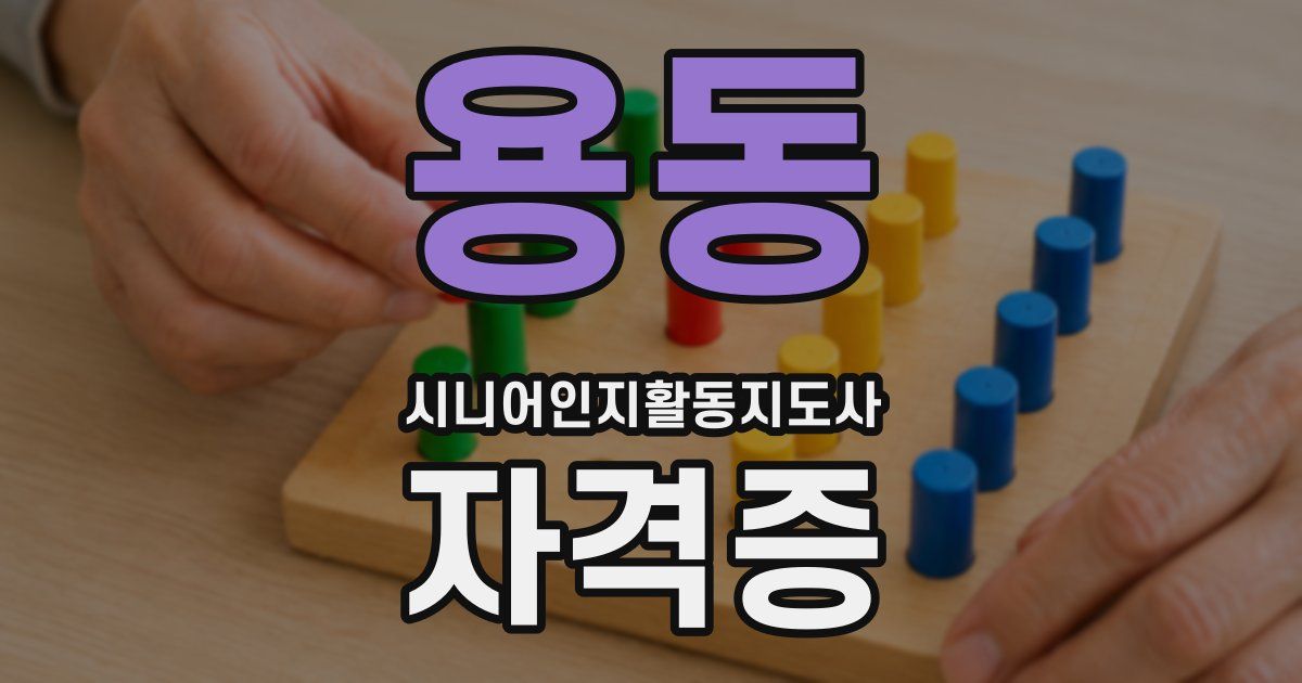 용동 시니어인지활동지도사 자격증