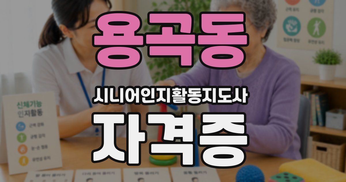 용곡동 시니어인지활동지도사 자격증
