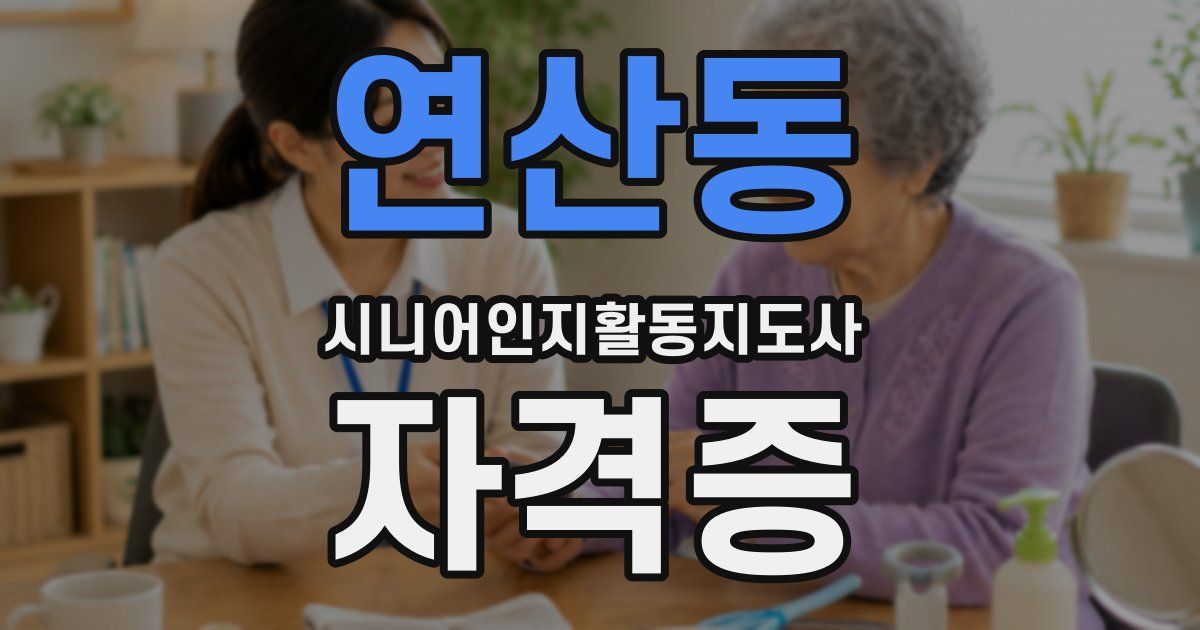 연산동 시니어인지활동지도사 자격증