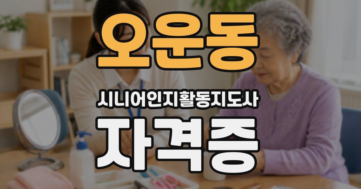 오운동 시니어인지활동지도사 자격증