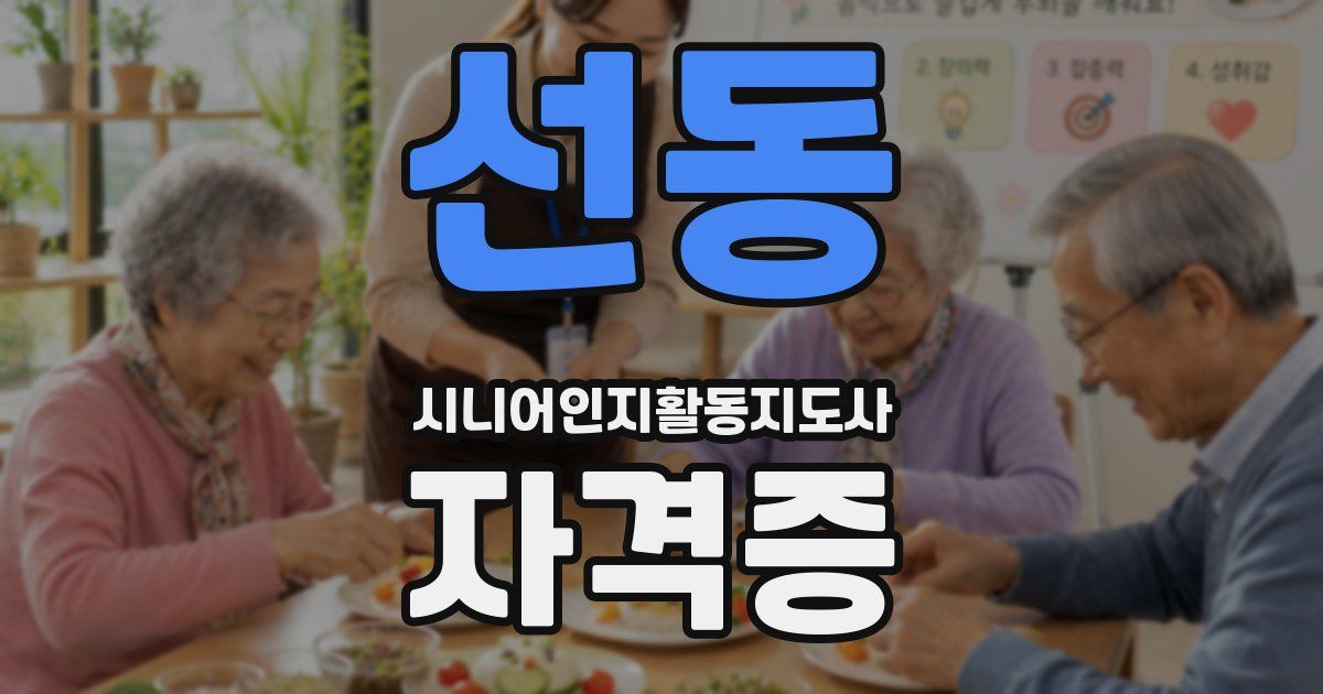 선동 시니어인지활동지도사 자격증