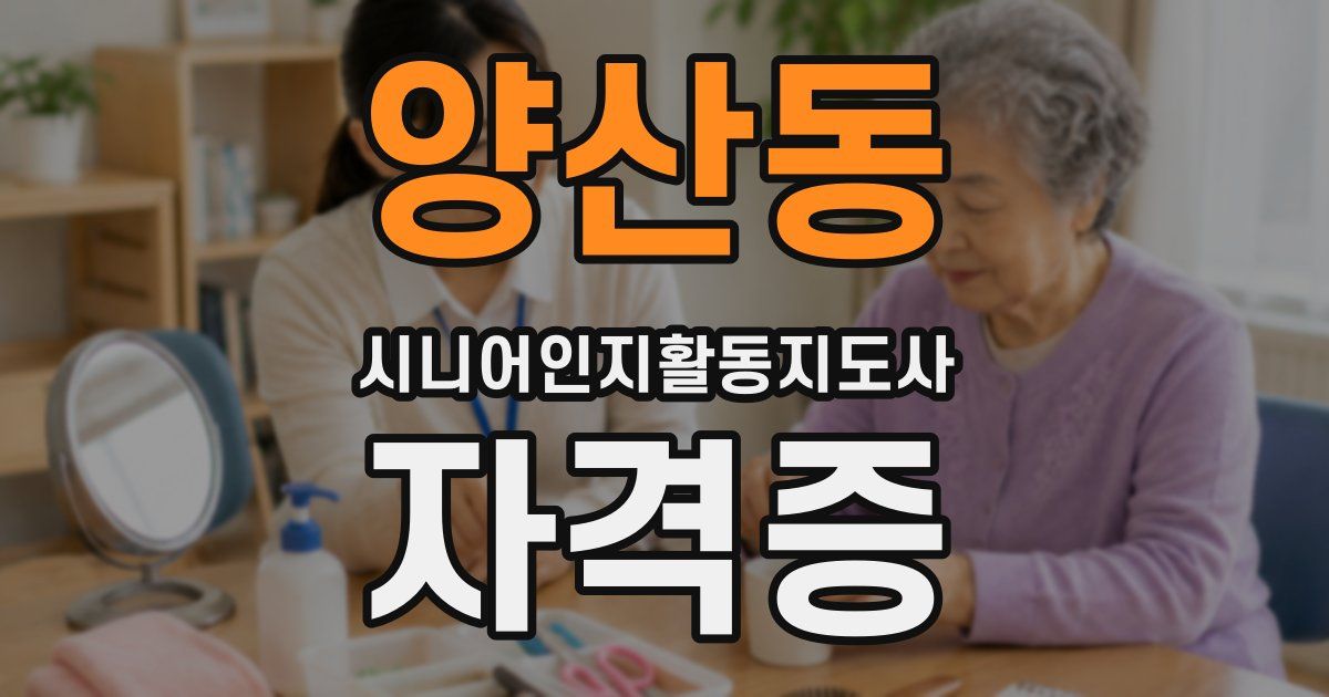 양산동 시니어인지활동지도사 자격증