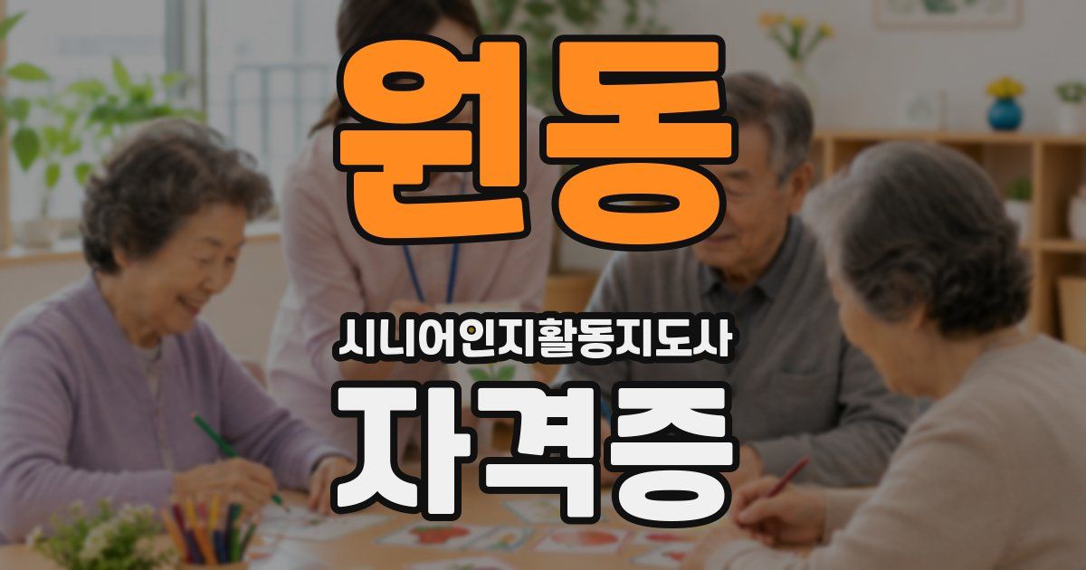 원동 시니어인지활동지도사 자격증