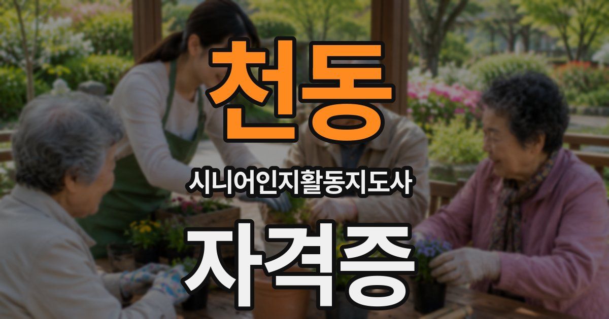 천동 시니어인지활동지도사 자격증