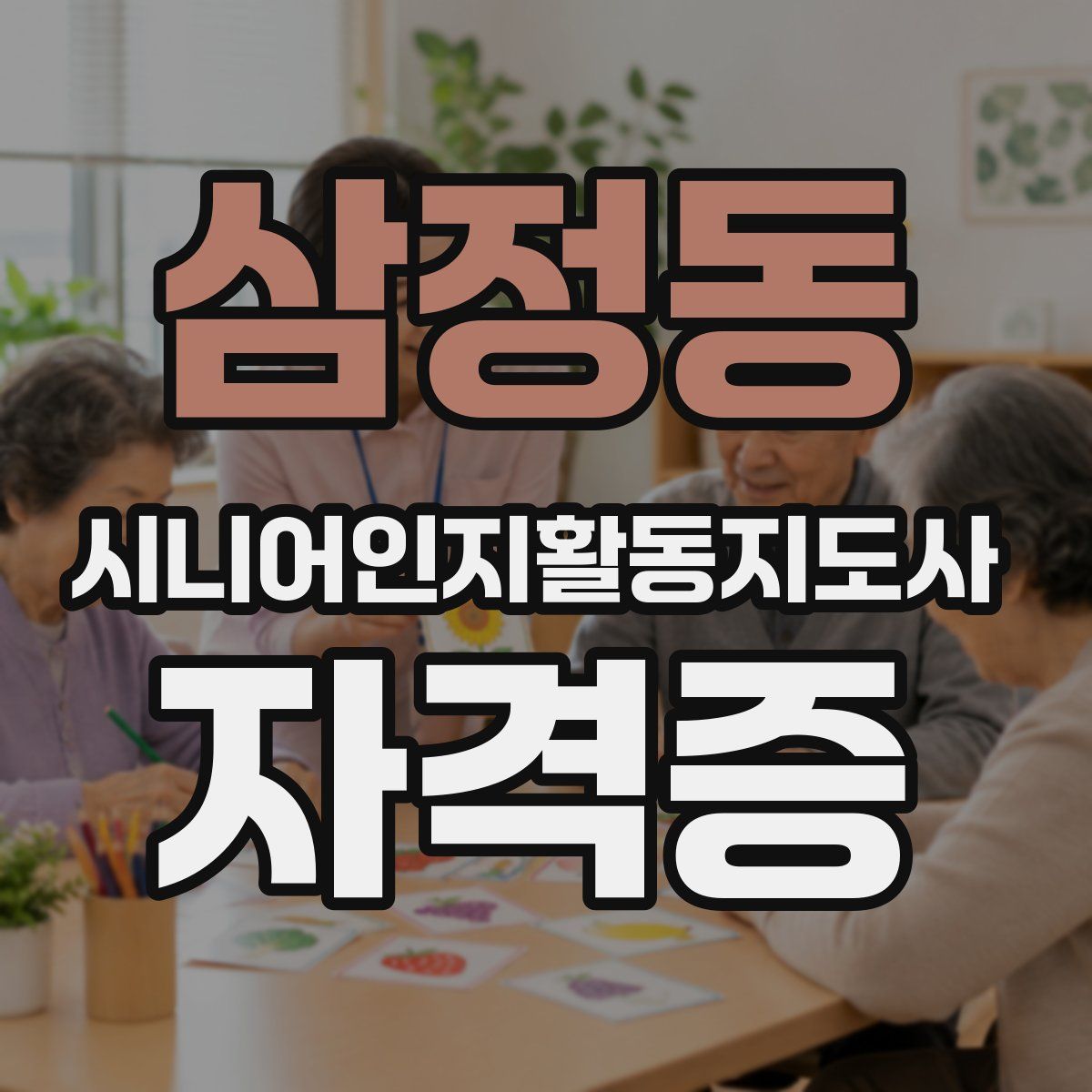 삼정동 시니어인지활동지도사 자격증