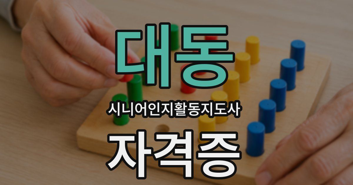 대동 시니어인지활동지도사 자격증