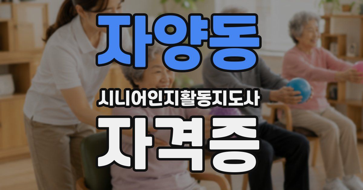 자양동 시니어인지활동지도사 자격증