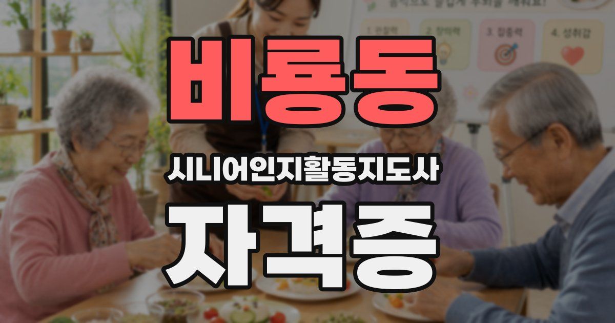 비룡동 시니어인지활동지도사 자격증