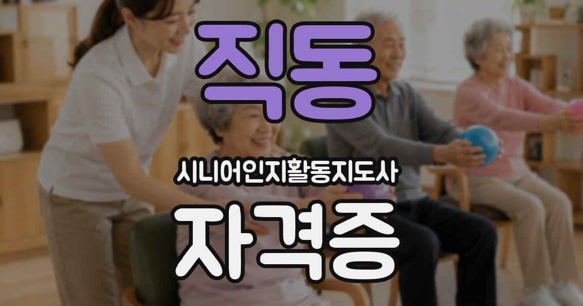 직동 시니어인지활동지도사 자격증