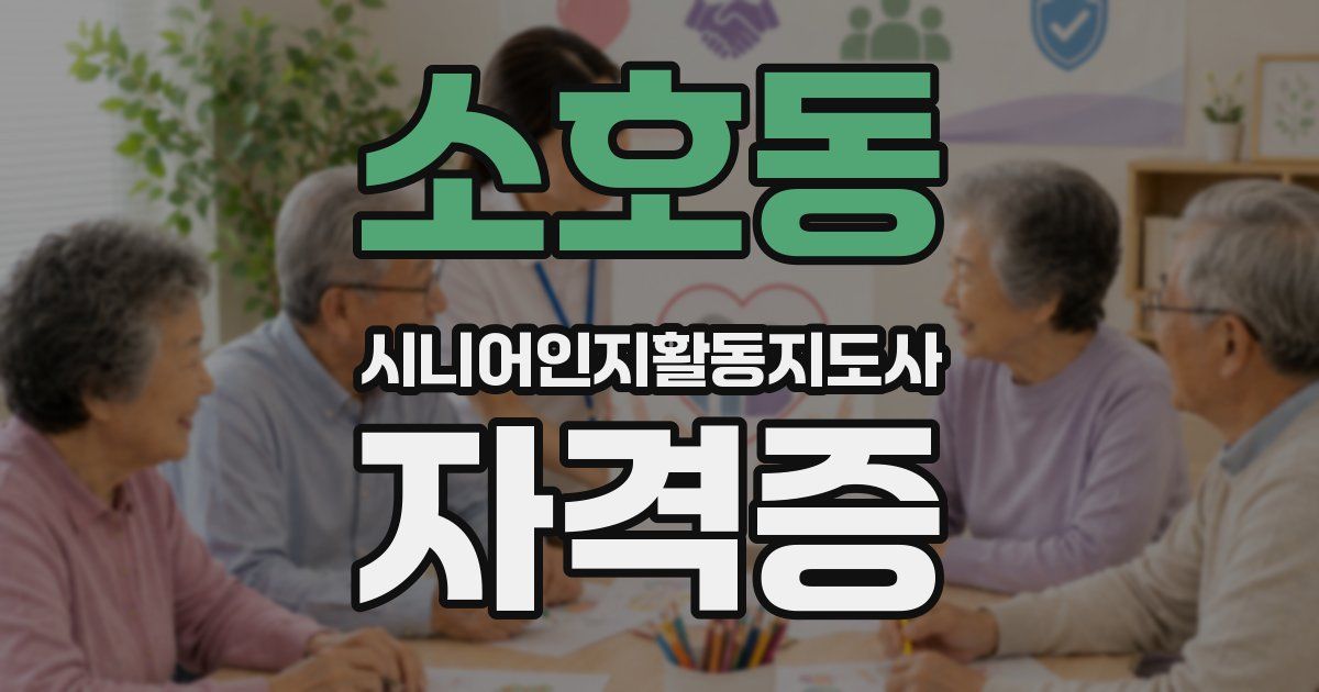 소호동 시니어인지활동지도사 자격증