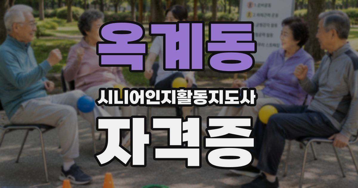 옥계동 시니어인지활동지도사 자격증