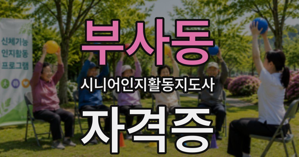부사동 시니어인지활동지도사 자격증